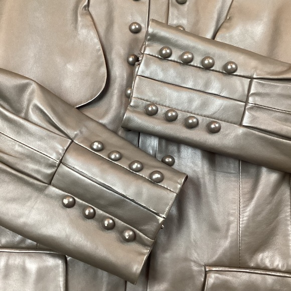 Per Se Leather Jacket Zip Up Dark Gray - Picture 11 of 14